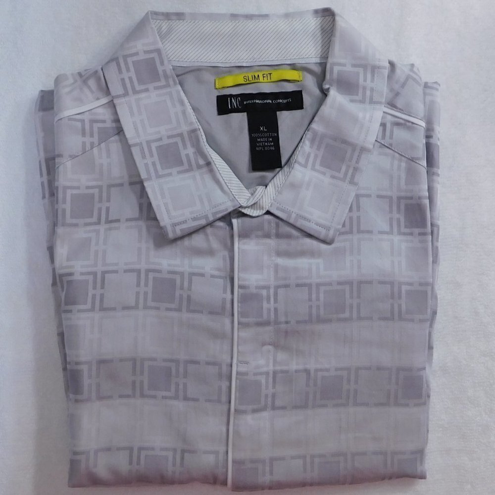 𝅺GRAY Slim Fit Long Sleeve Shirt - XL 766360981747